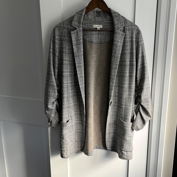 Max Studio Long Plaid Blazer Size L - Picture 1 of 4